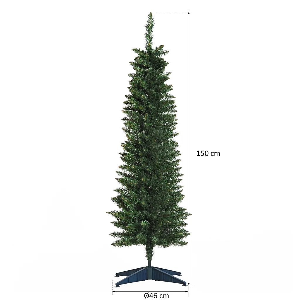 HOMCOM Weihnachtsbaum 1,5 M Christbaum Kunsttanne 294 Äste Zerlegbar PVC Grün ∅46 X 150 Cm – Bild 3