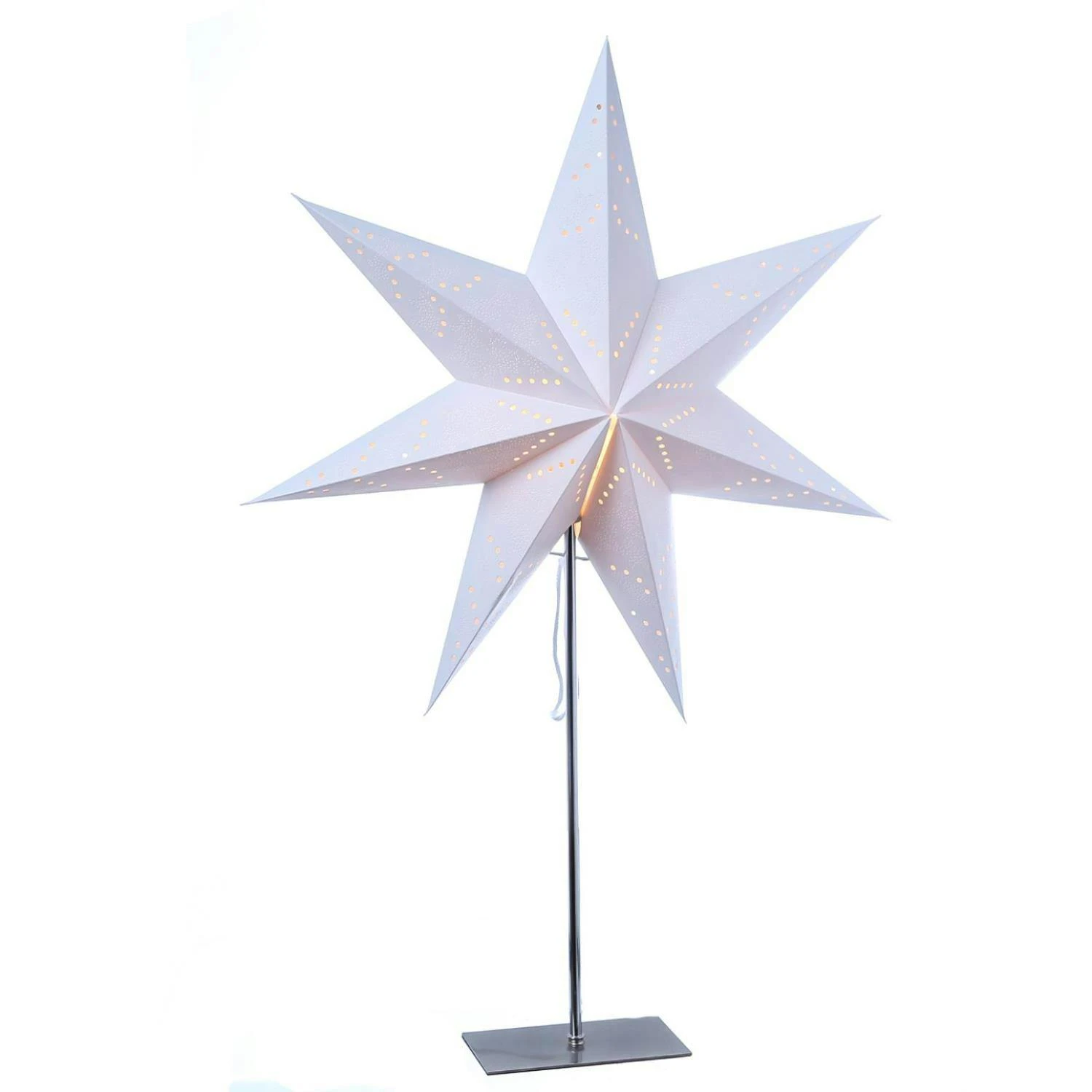 Papierstern Luna Weihnachtsstern Leuchtstern H: 55cm E14 Fassung Inkl.Kabel Weiß – Bild 2