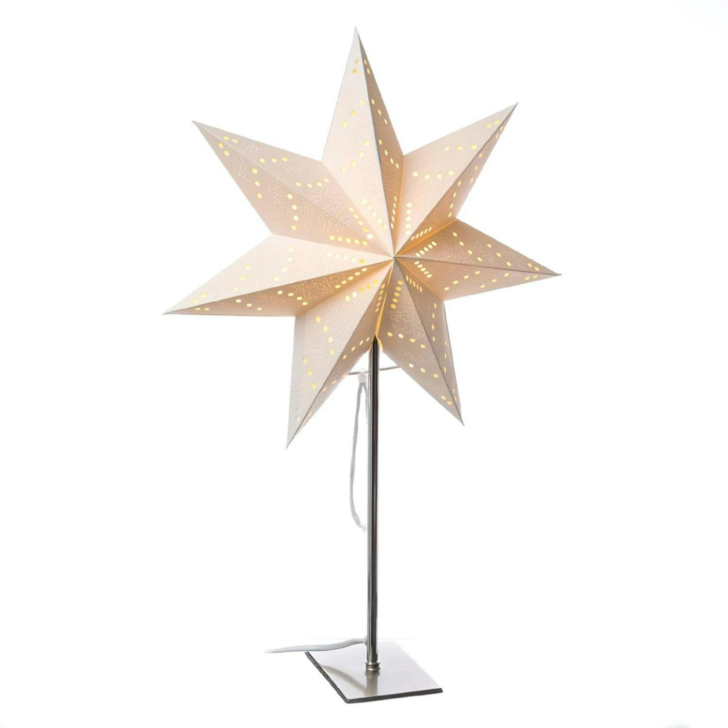 Papierstern Luna Weihnachtsstern Leuchtstern H: 55cm E14 Fassung Inkl.Kabel Weiß