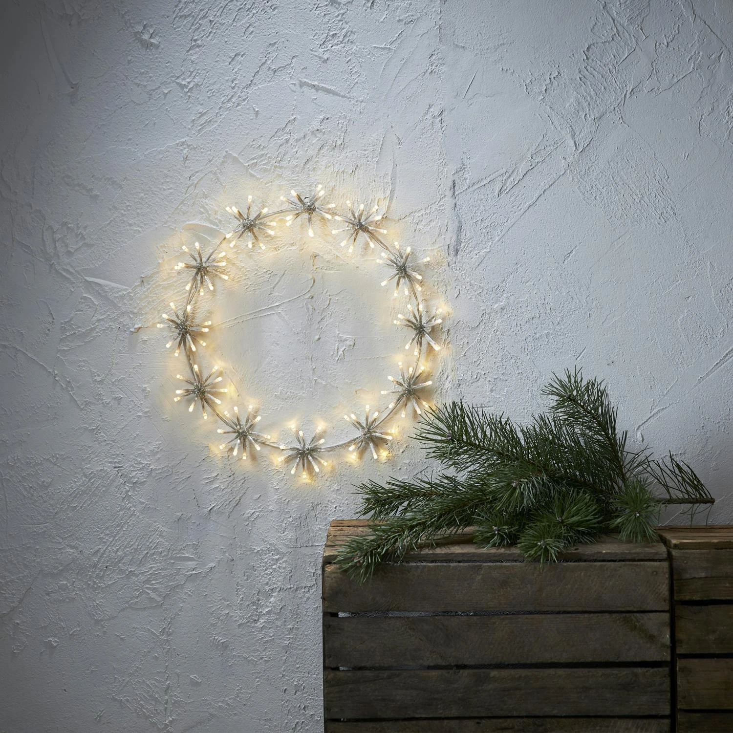 LED Kranz Ring Kreis Wanddeko Hängend Weihnachten 120LED D: 50cm Für Außen – Bild 7