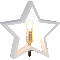 Beleuchtete Weihnachtsdeko Stern Aus Holz Weiß Innenbereich E14