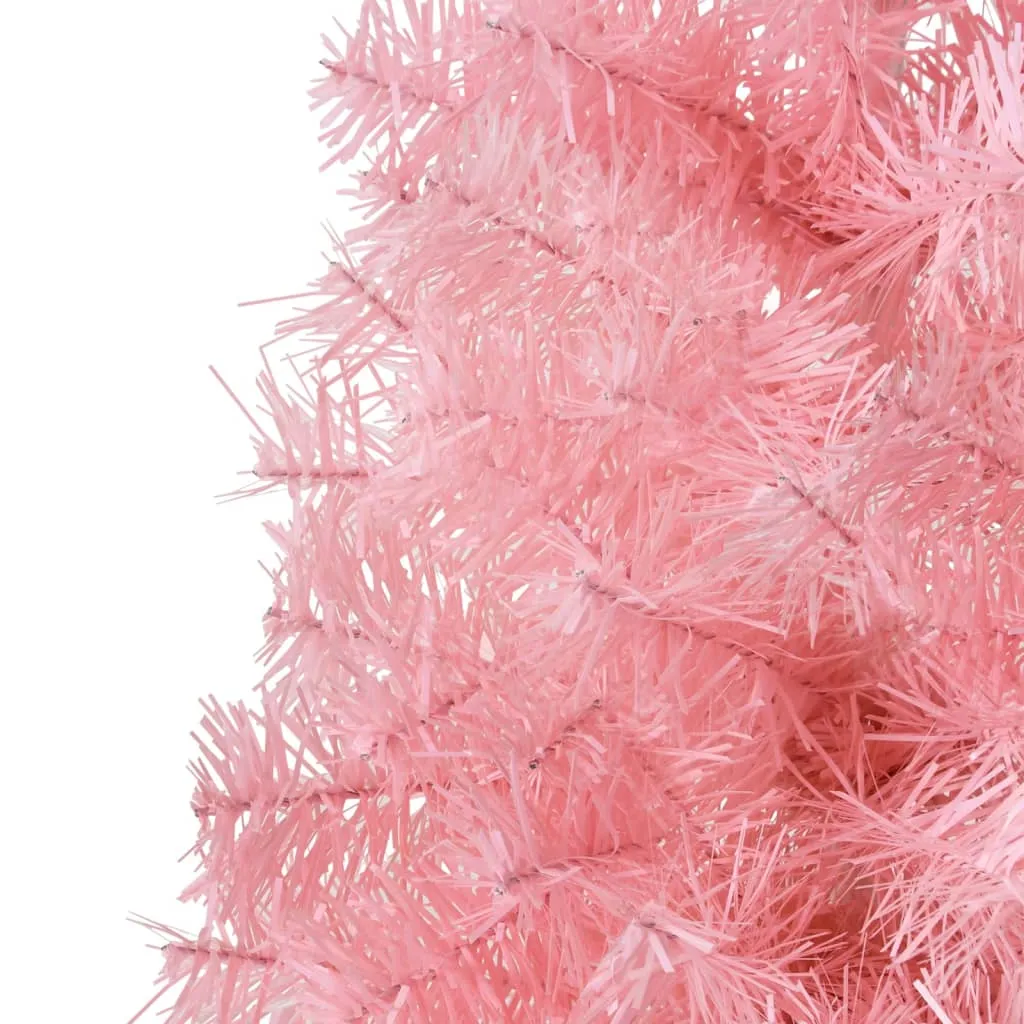 VidaXL Künstlicher Halb-Weihnachtsbaum Mit Ständer Schlank Rosa 120 Cm – Bild 7