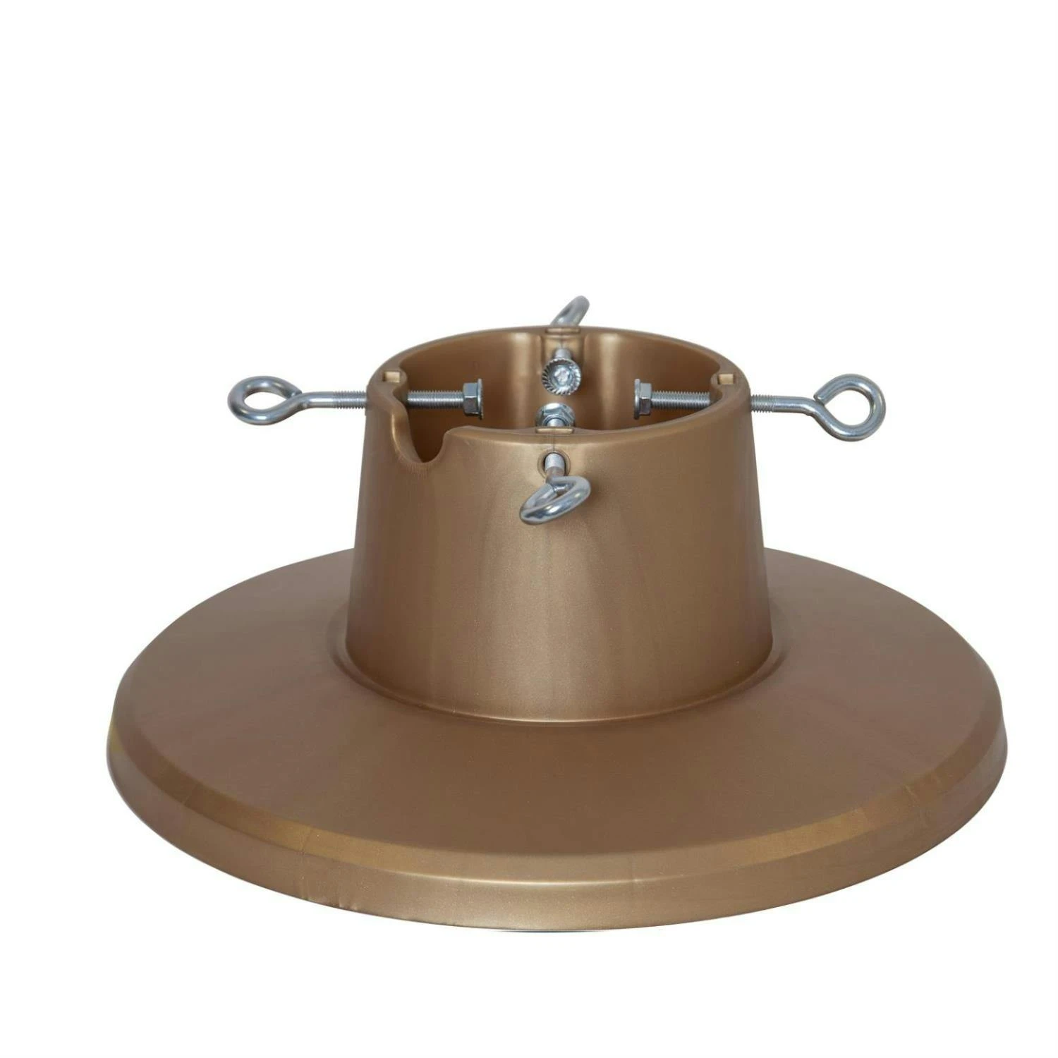 Christbaumständer Weihnachtsbaumständer Baumöhe Bis 2,6m Wassertank 0,9l Gold – Bild 2