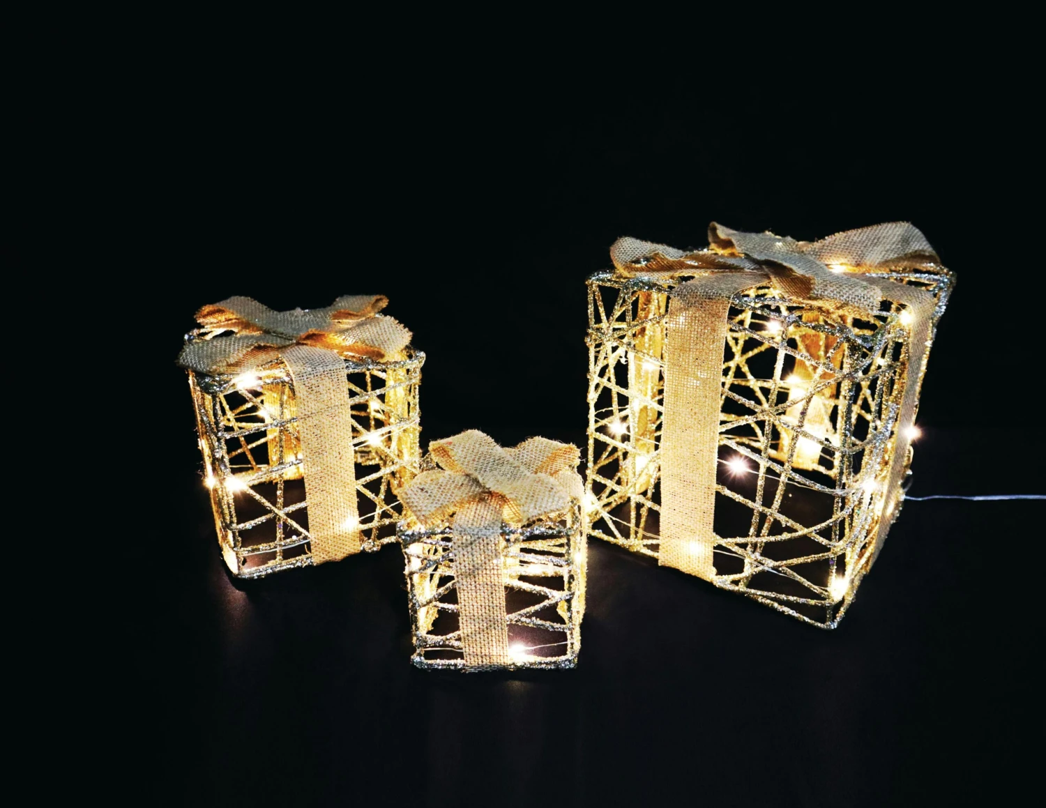 Tarrington House Weihnachtsgeschenk 3er Set, Metall/ PVC/ Kupfer, 40 LED, 1.4 W, Warmweiß – Bild 6