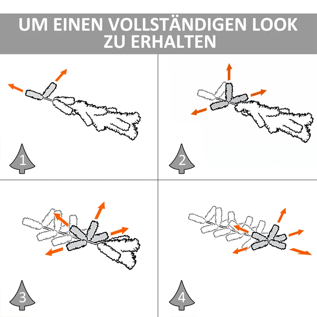 HOMCOM Weihnachtsbaum 1,5 M Christbaum Kunsttanne 294 Äste Zerlegbar PVC Grün ∅46 X 150 Cm – Bild 5