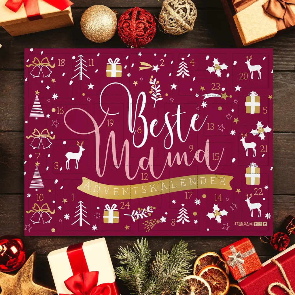 Itenga Adventskalender Beste Mama Rot Gold – Bild 7