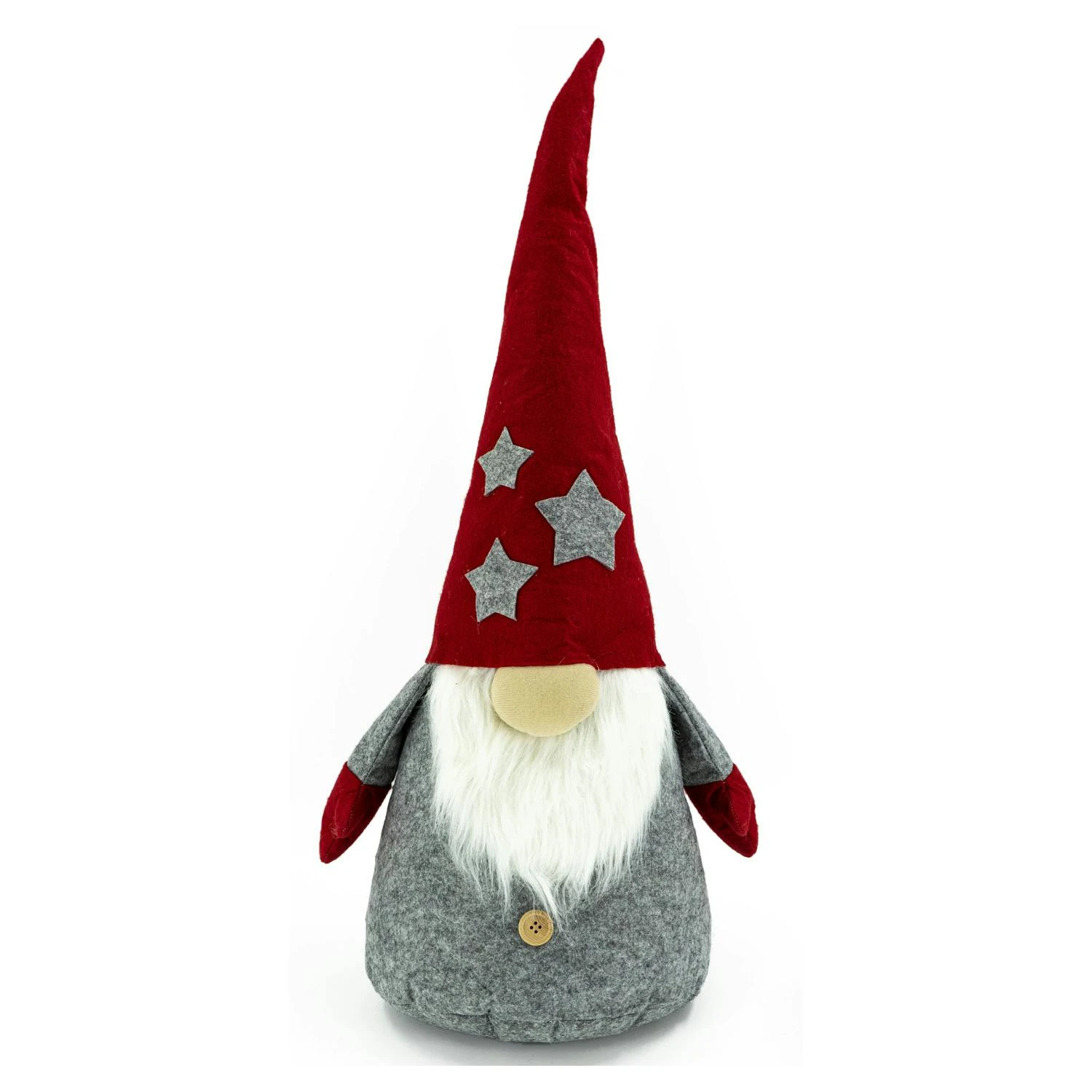 Wichtel RON Dekofigur Graue Biegbare Mütze Schwarze Sterne Weihnachten H: 31cm – Bild 5