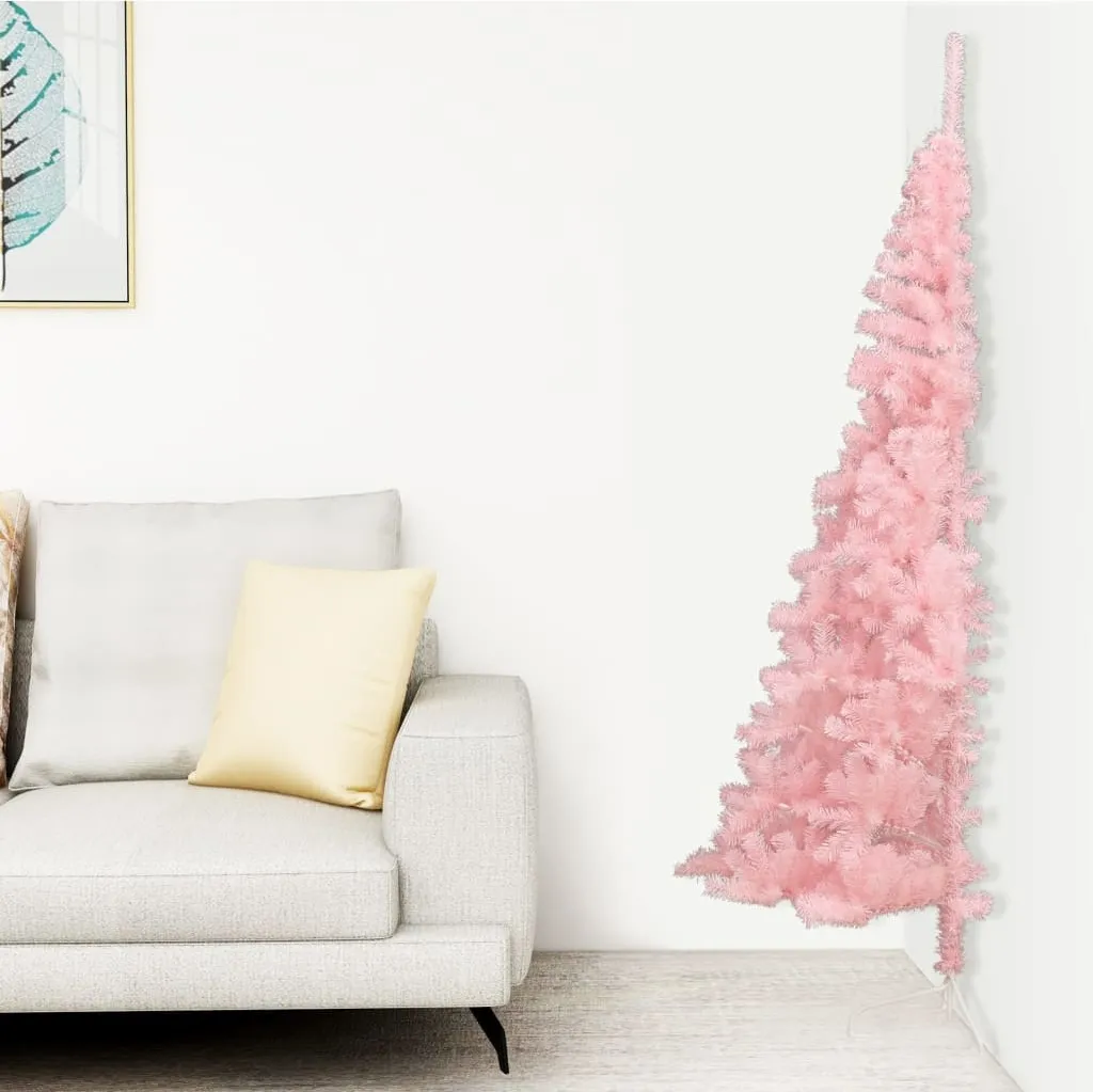VidaXL Künstlicher Halb-Weihnachtsbaum Mit Ständer Rosa 150 Cm PVC – Bild 2