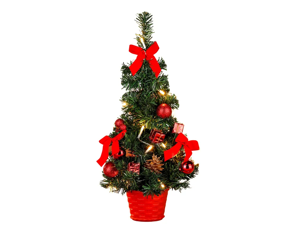 LED Weihnachtsbaum Künstlicher Tannenbaum Christbaum Tanne Deko Beleuchtet 45 Cm, Farbe:Rot – Bild 3