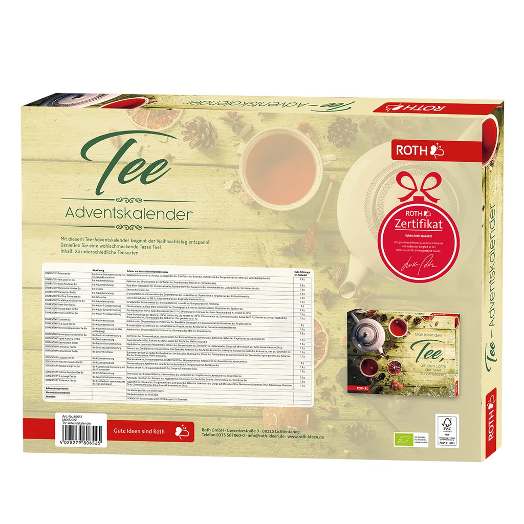 ROTH Tee Adventskalender 2022 Gefüllt Mit Hochwertigen Teemischungen, Kalender Mit Tee Für Die Vorweihnachtszeit – Bild 2