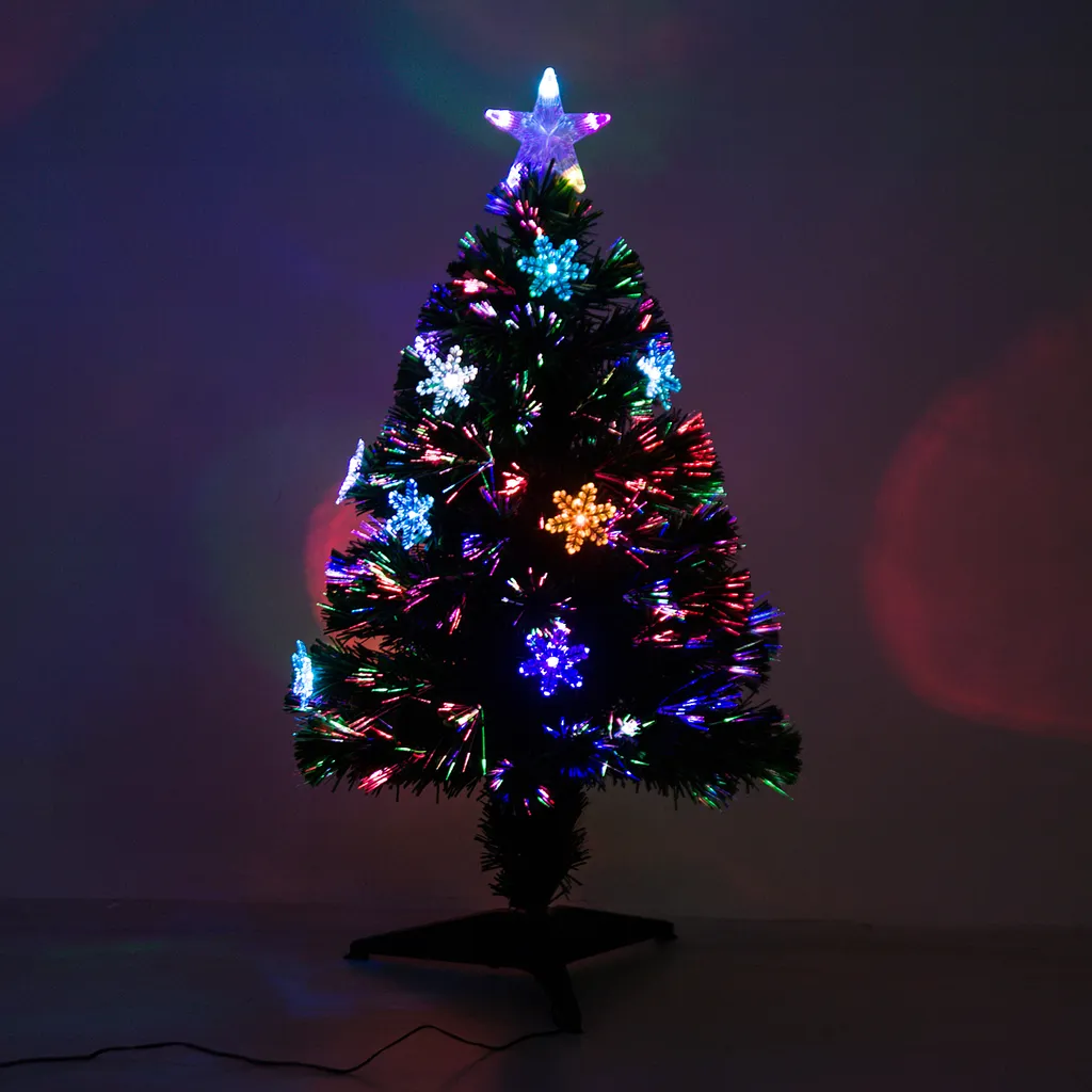 HOMCOM Weihnachtsbaum Christbaum Tannenbaum 12 LED-Lichter 90 Spitzen PVC Grün ∅45 X 90 Cm – Bild 3