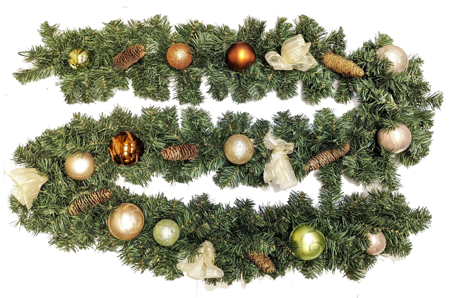 Tarrington House Girlande Frosted Wonderland, PVC, 2.7 M Lang, Dekoriert Mit Kugeln, Zapfen Und Schleifen – Bild 7