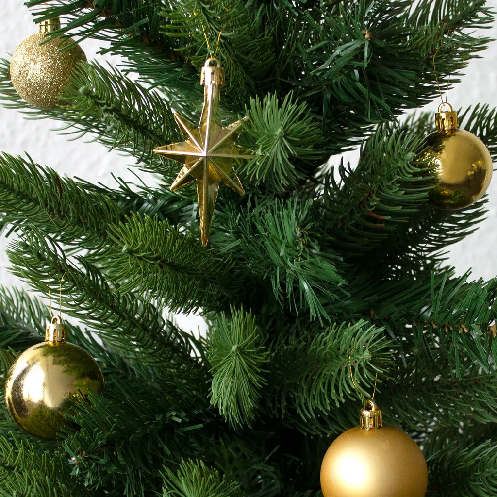 Künstlicher Wohaga Weihnachtsbaum 'DeLuxe' 120/150/180/210cm Künstlicher Tannenbaum Inkl. Baumständer Kunststoff/Metall Grün, Größe:180cm – Bild 5