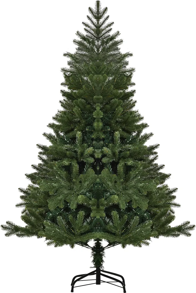 HOMCOM Künstlicher Weihnachtsbaum 1,5 M Christbaum Tannenbaum PVC PE Metall Grün Ø75 X 150 Cm