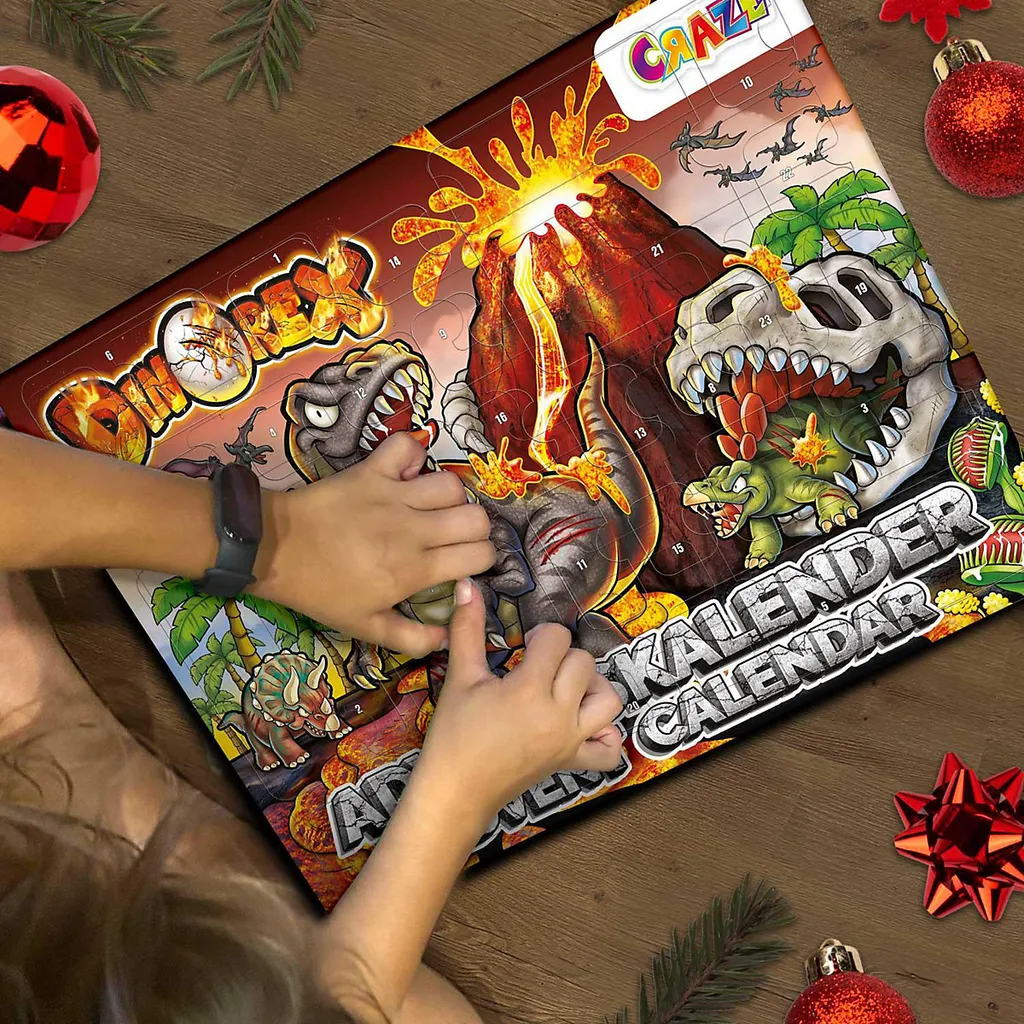 CRAZE Spielwaren Adventskalender Dino Playset Adventskalender Zum Spielen Saison Adventskalender Blackoffer2022 – Bild 3
