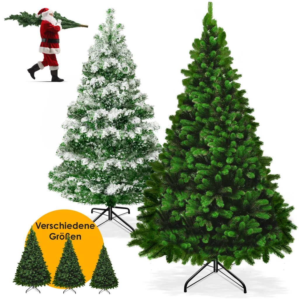 KESSER® Weihnachtsbaum Künstlich Tannenbaum Edeltanne Spritzguss PE, Größe:180cm (Schnee)