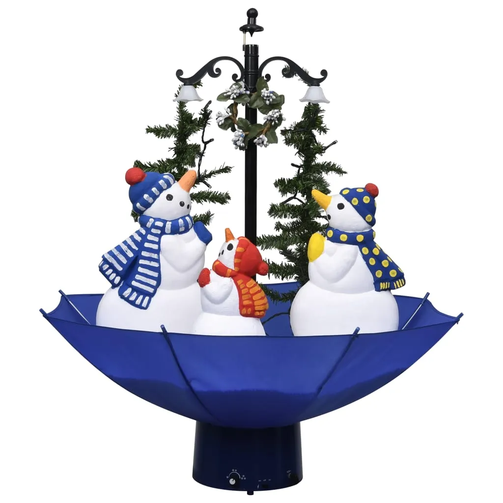 VidaXL Weihnachtsbaum Mit Schnee Und Schirm-Fuß Blau 75 Cm PVC