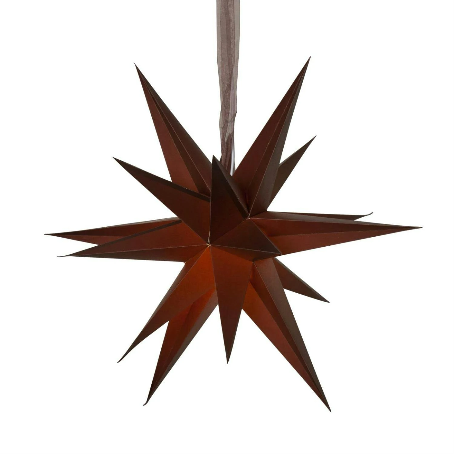 Papierstern December 3D Stern Mit Band Weihnachtsstern Faltstern D: 35cm Braun – Bild 5