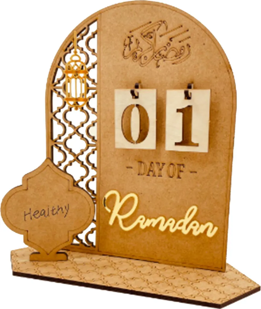 Ramadan Kalender Aus Holz Eid Countdown Kalender Mit Den Zahlen 0-9 Kombiniert Werden, Eid Mubarak Kalender Adventskalender Dekoration - A