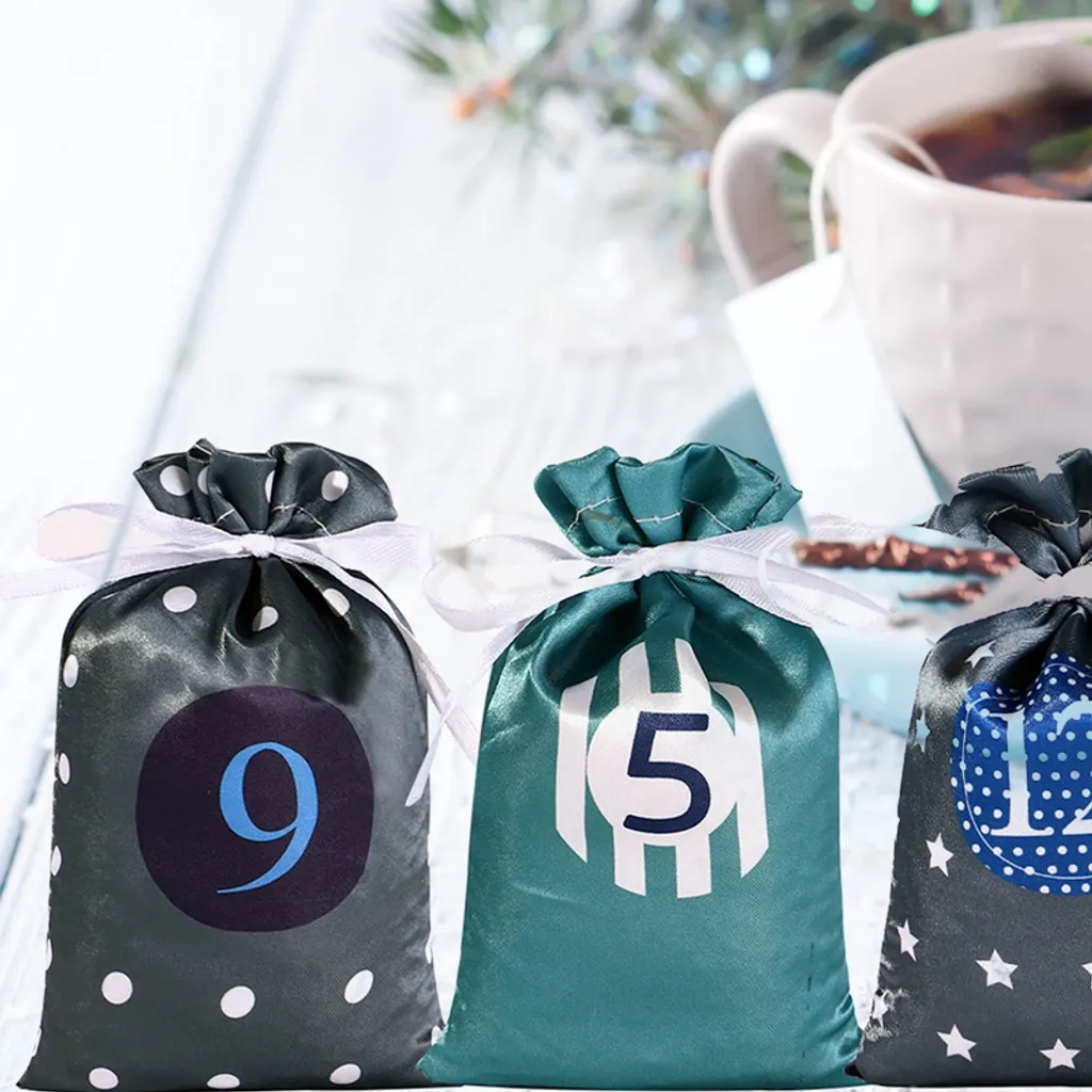 24 Stück Adventskalender Zum Befüllen Weihnachtskalender Weihnachten Säckchen,Adventskalender 2022, Rot – Bild 4