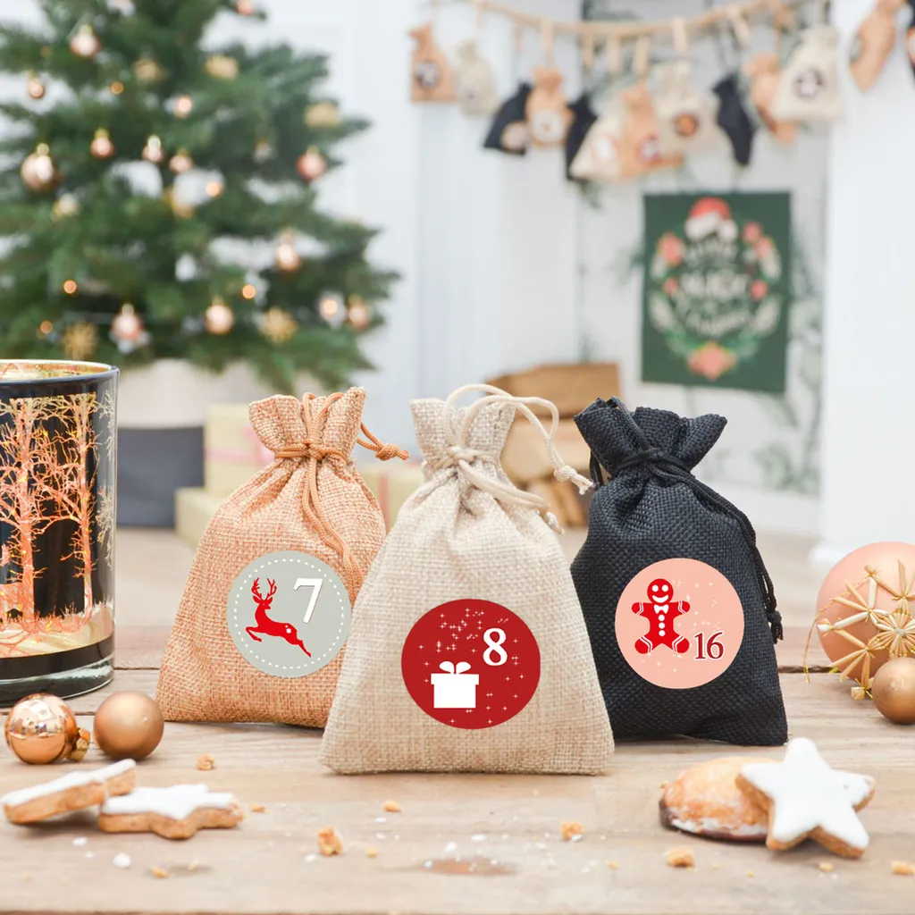 Adventskalender Zahlen Sticker 1-24 - Buchstaben Und Figuren Aufkleber Bastelset – Bild 3