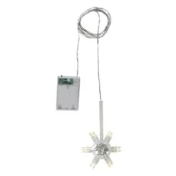 LED Lichterstern LIGHTY 12 Warmweiße LED Transparentes Kabel Batterie Timer