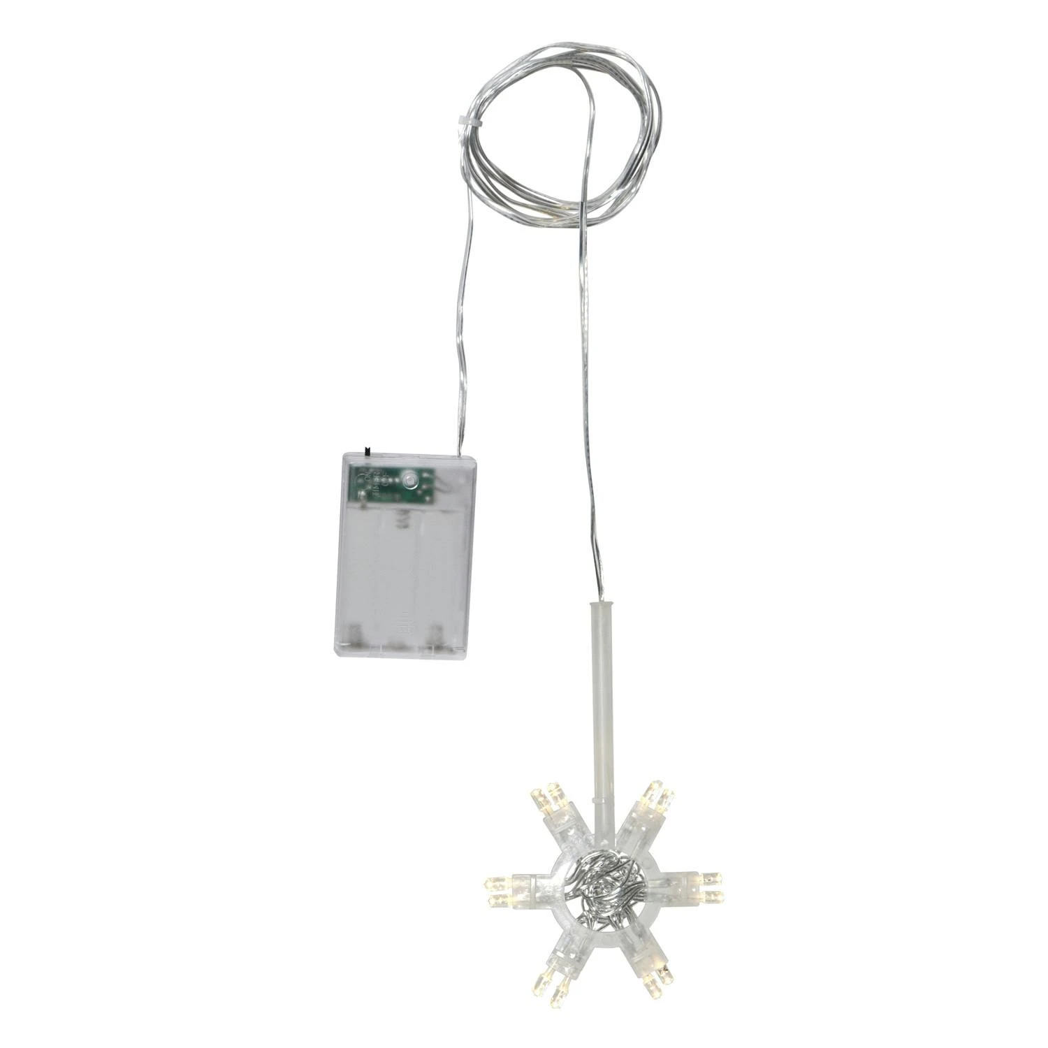 LED Lichterstern LIGHTY 12 Warmweiße LED Transparentes Kabel Batterie Timer