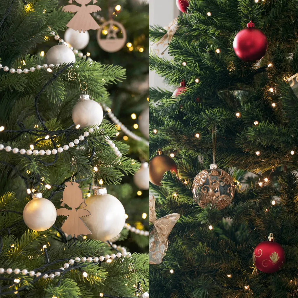 Vankel Künstlicher Weihnachtsbaum Mit LED- Beleuchtung Und Holzständer,180cm Tannenbaum. Luxus Qualität, Material PE – Bild 5