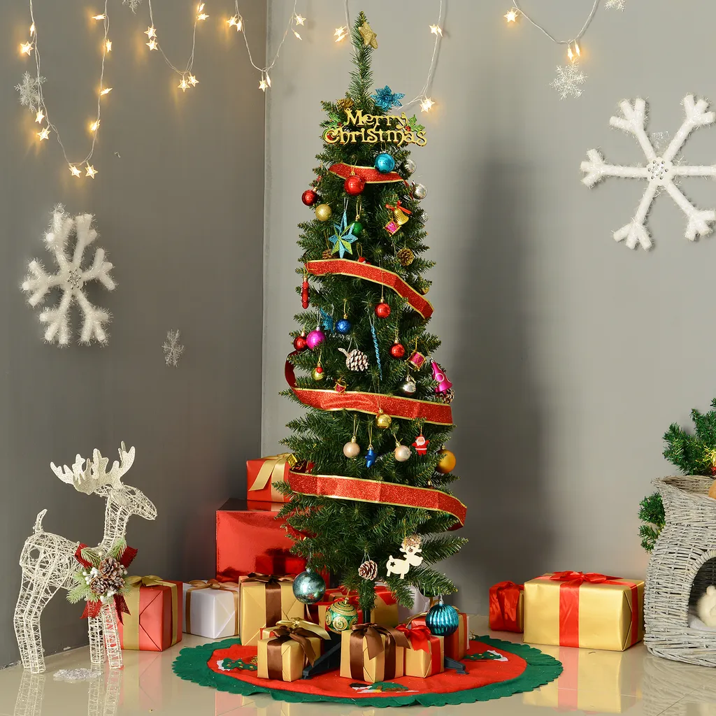 HOMCOM Weihnachtsbaum 1,5 M Christbaum Kunsttanne 294 Äste Zerlegbar PVC Grün ∅46 X 150 Cm – Bild 2