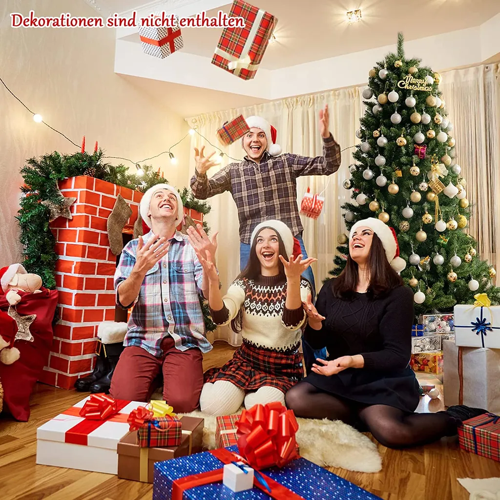 COSTWAY 180cm Künstlicher Weihnachtsbaum, Christbaum Glocke Design Mit 1130 üppigen Zweigen, Metallständer, 3-teiliger Tannenbaum Weihnachtsdekoration Für Zuhause Büro Geschäft Schule – Bild 2