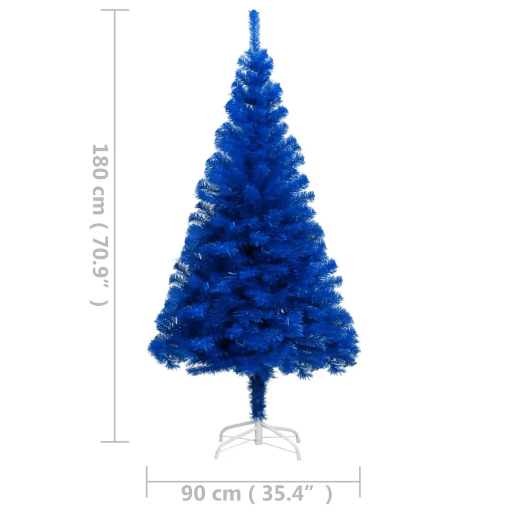 VidaXL Künstlicher Weihnachtsbaum Mit LEDs & Ständer Blau 180 Cm PVC – Bild 7