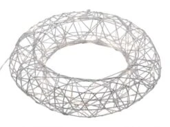 Leuchtkranz, 35 LED, Silber, Metall, "Germany", Handgefertigt