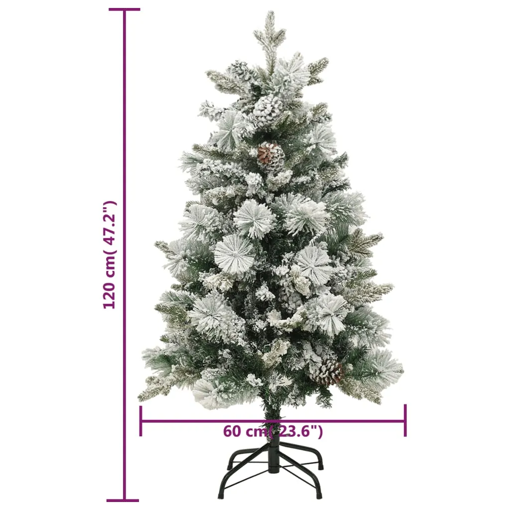 VidaXL Weihnachtsbaum Mit LEDs & Zapfen Beschneit 120 Cm PVC & PE – Bild 8