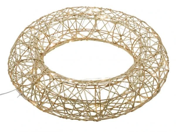 Leuchtkranz, 35 LED, Gold Metall, "Germany", Handgefertigt