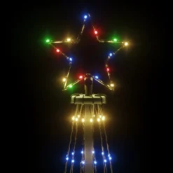 VidaXL Weihnachtsbaum Mit Erdnägeln Mehrfarbig 732 LEDs 500 Cm