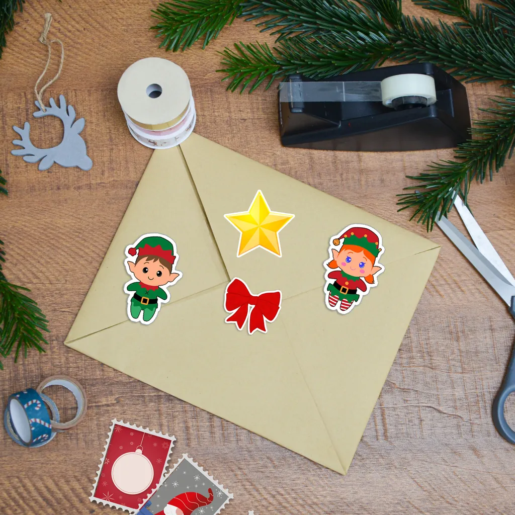 Adventskalender Zahlen Sticker 1-24 - Buchstaben Und Figuren Aufkleber Bastelset – Bild 5