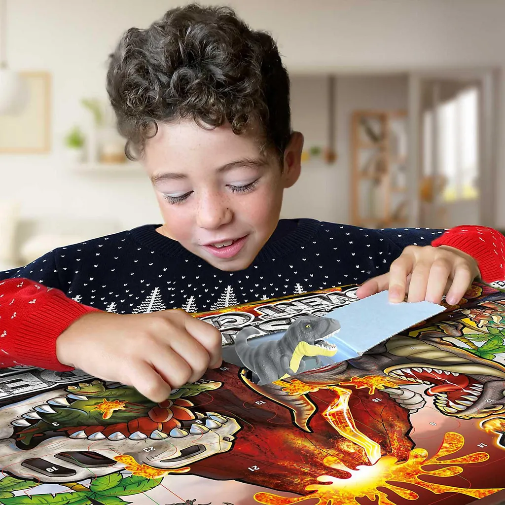 CRAZE Spielwaren Adventskalender Dino Playset Adventskalender Zum Spielen Saison Adventskalender Blackoffer2022 – Bild 4