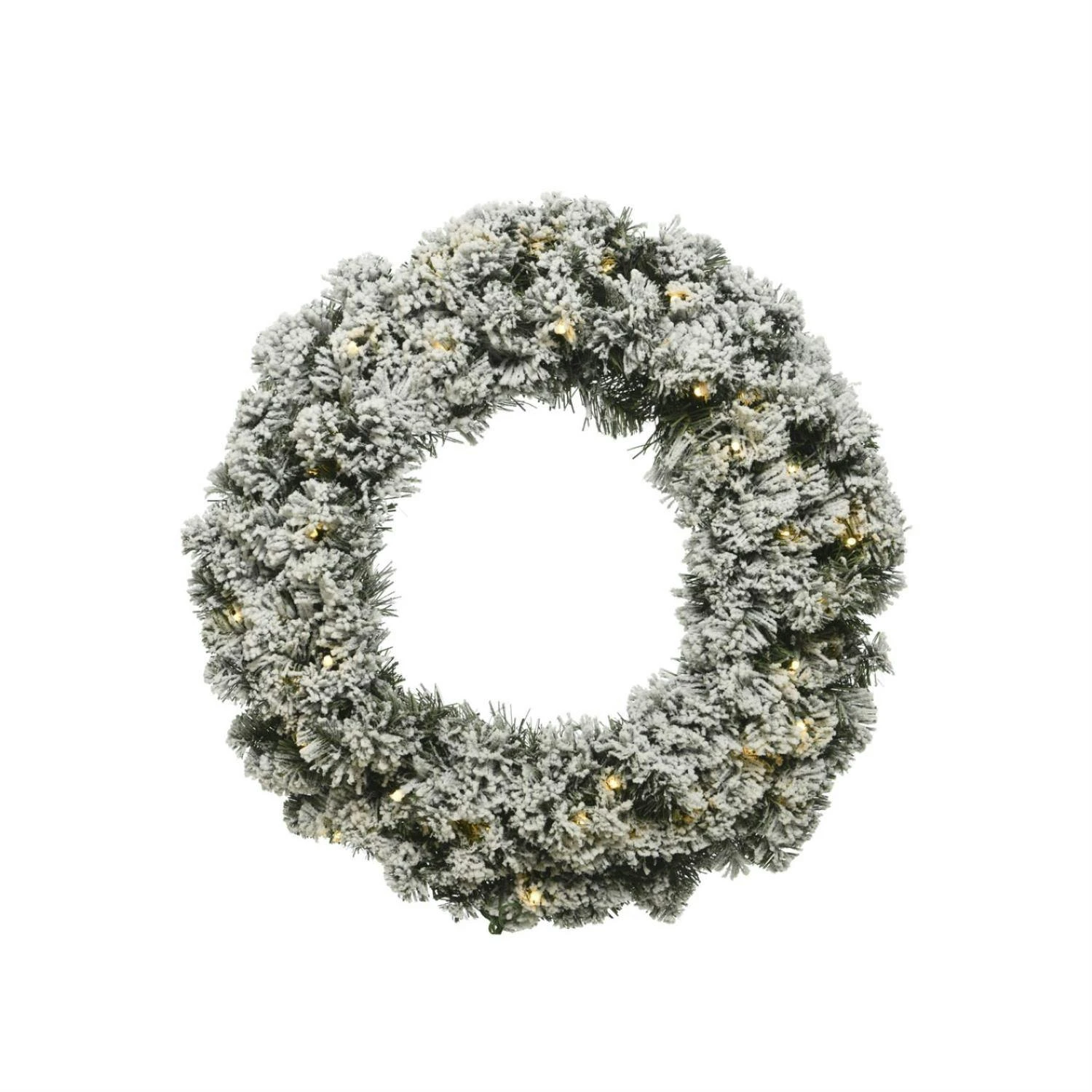 LED Tannenkranz Rote Beeren Beleuchtet Warmweiß LED D: 40cm Timer Batterie Grün – Bild 2