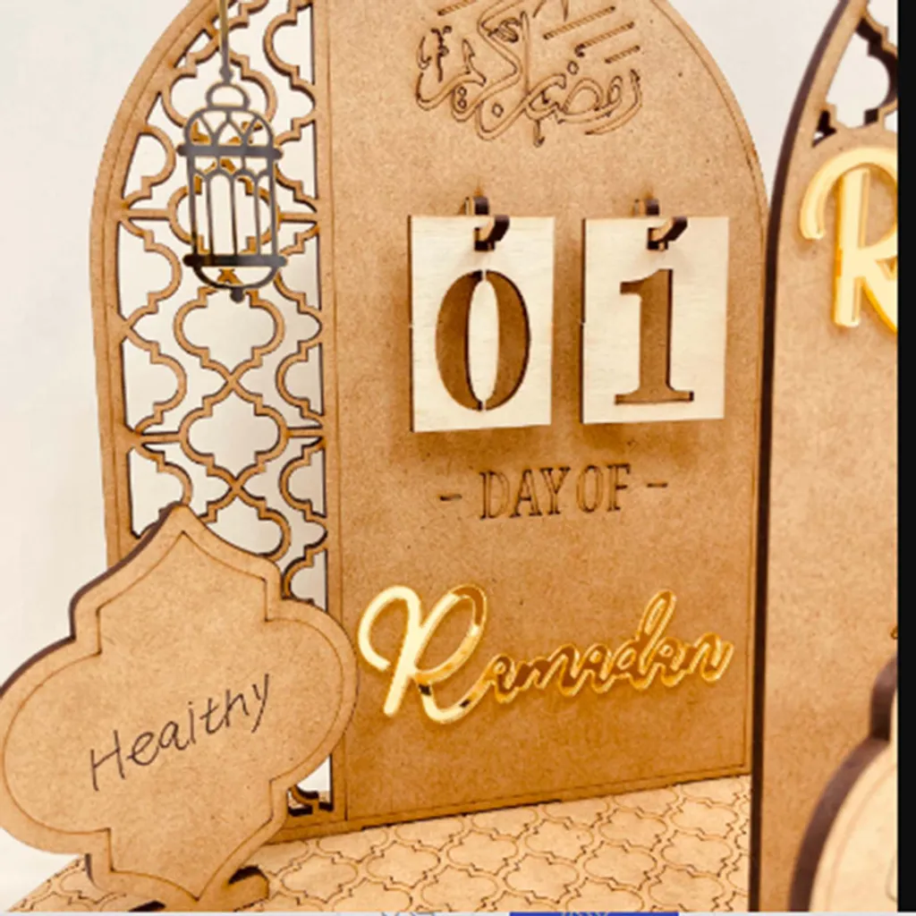 Ramadan Holzkalender 30 Tage Countdown Kalender Eid Ramadan Dekoration Für Zuhause Islamische Muslimische Partydekoration, A – Bild 5