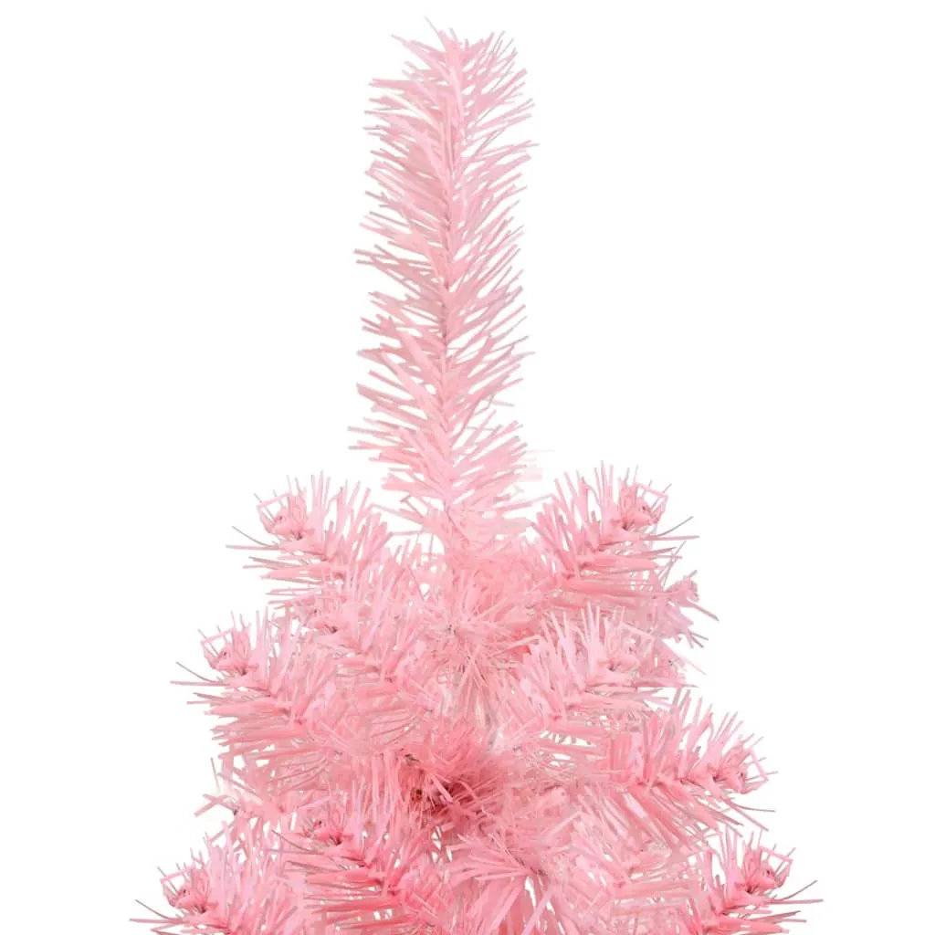 VidaXL Künstlicher Halb-Weihnachtsbaum Mit Ständer Schlank Rosa 120 Cm – Bild 6