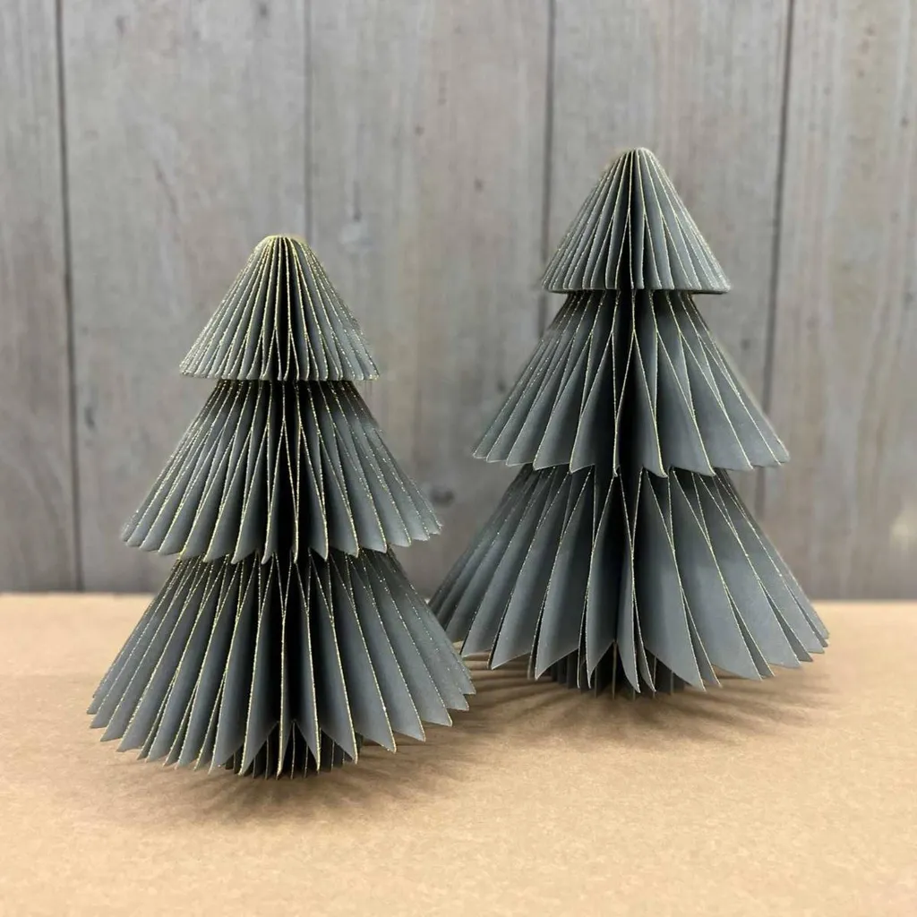 MoreThanHip Faltbarer Weihnachtsbäume Picea - 2er Set -Papier - Anthrazit