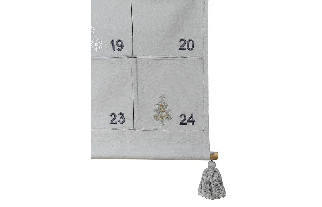 Kindsgut Adventskalender Aus 100% Baumwolle Zum Befüllen, Für Kinder Und Klein-Kinder, Mit 24 Türchen Zum Aufmachen Und Öffnen, Dezente Farben Und Schlichtes Design – Bild 9