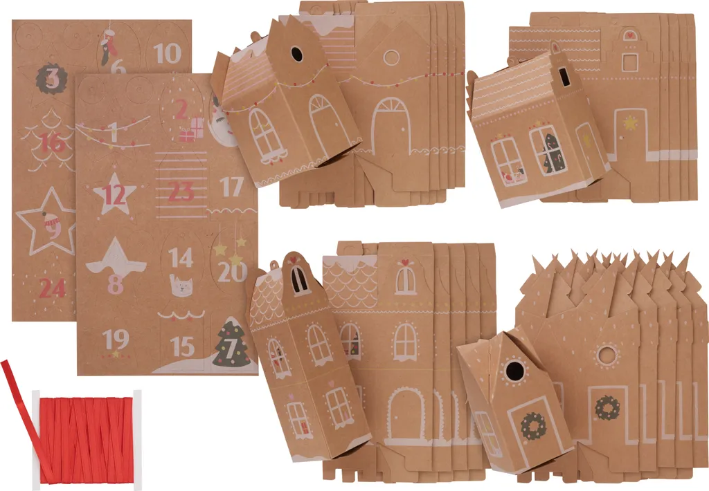 Folia Adventskalender-Set HYGGE DORF 49-teilig – Bild 3