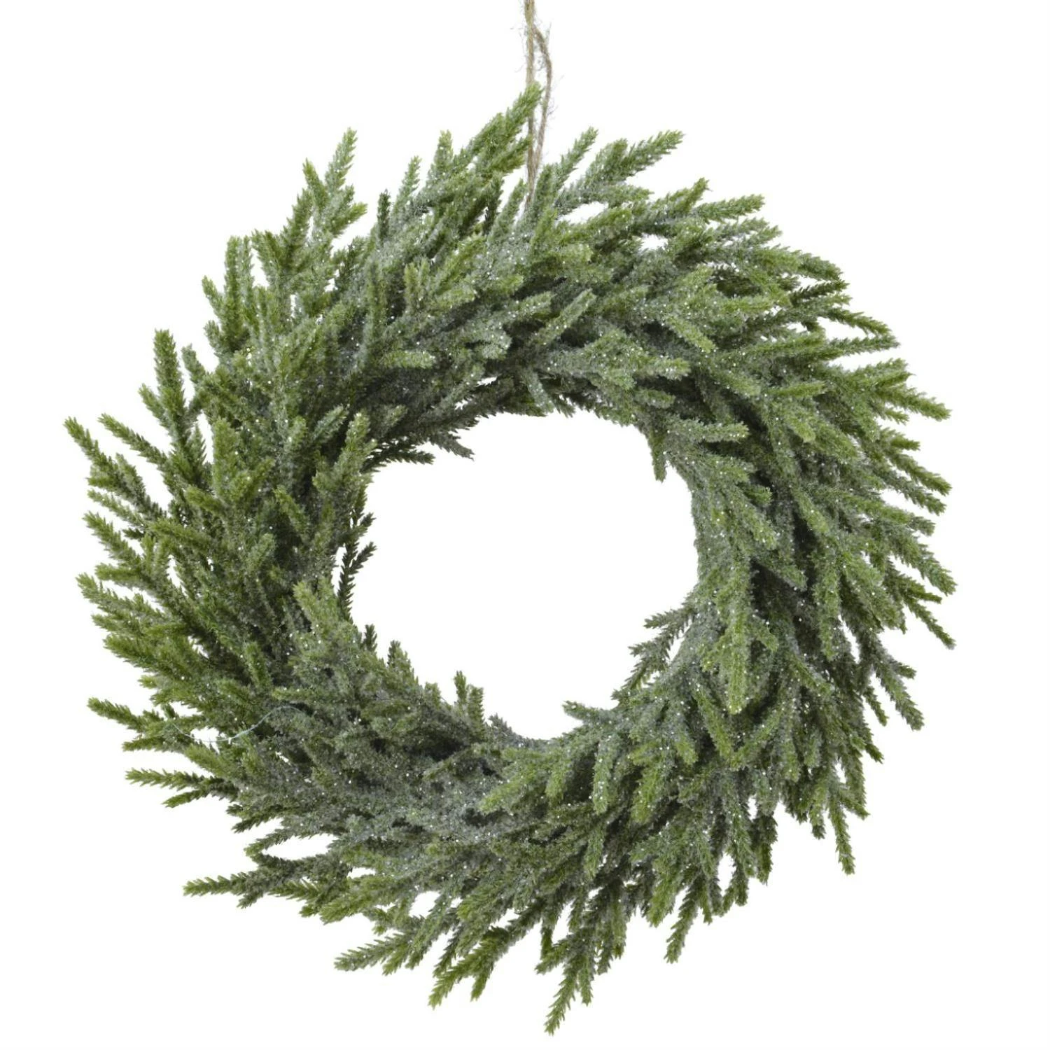 Tannenkranz Türkranz Kunstkranz Schneeoptik D: 28,5cm Innen Grün Weiß – Bild 3