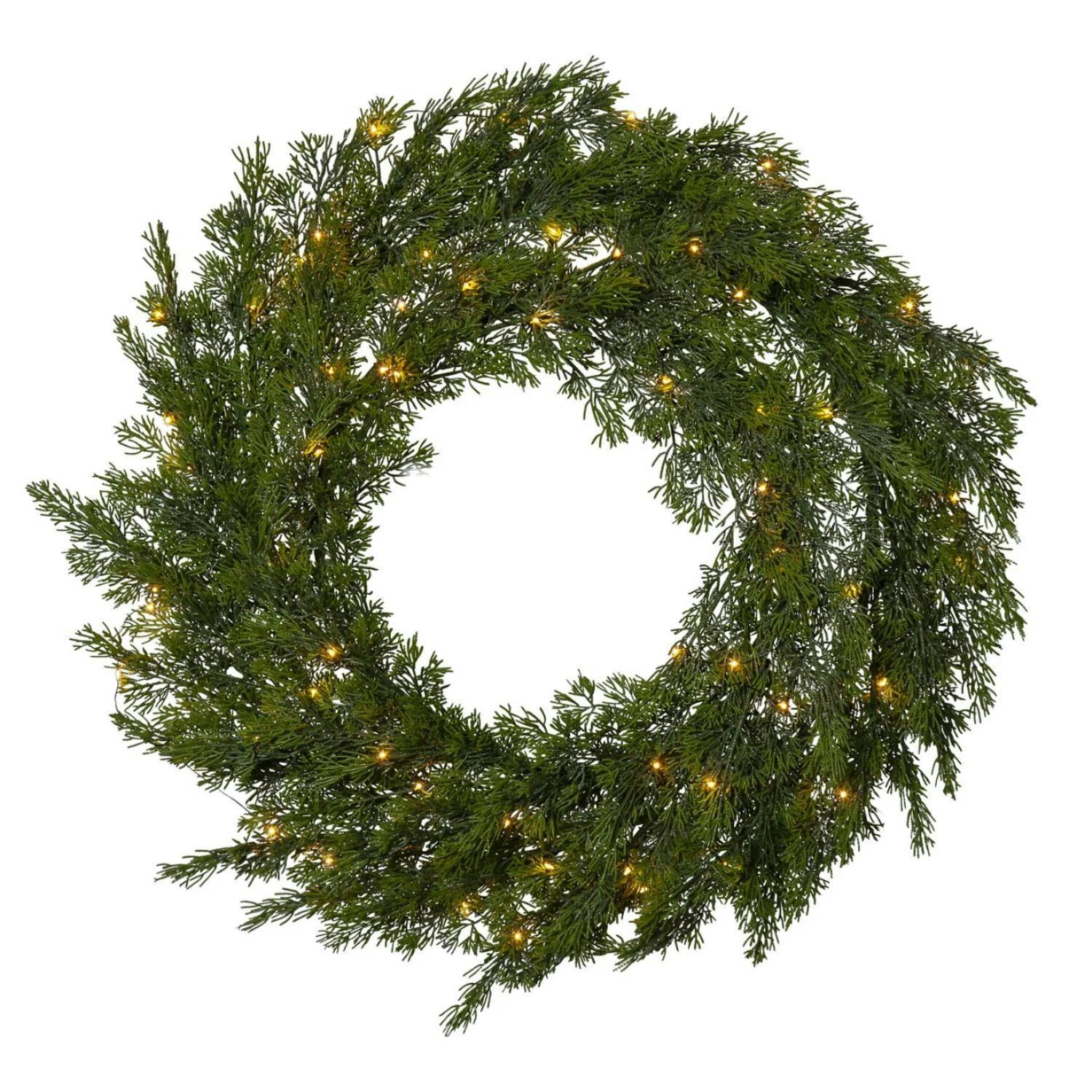 LED Tannenkranz Thuja Türkranz Beleuchtet Weihnachtskranz Timer Für Außen 45cm – Bild 2