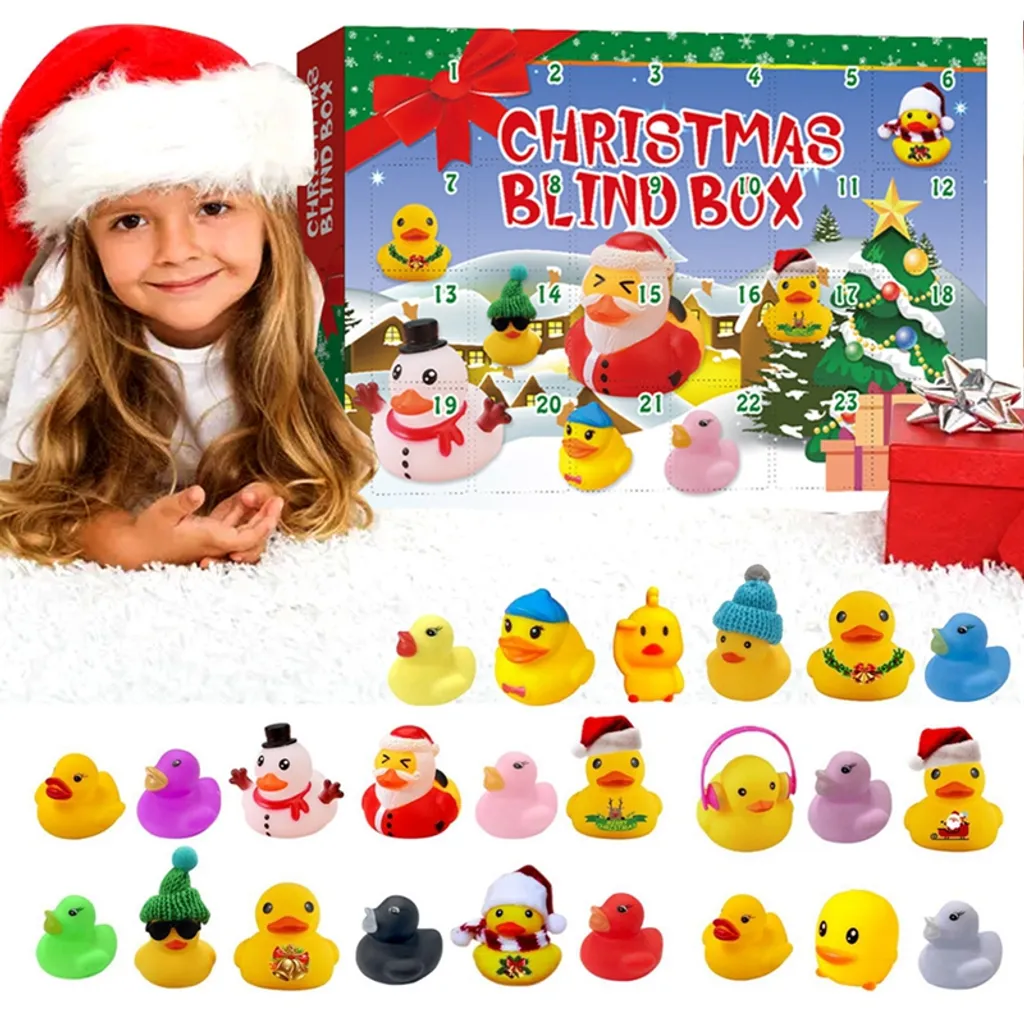 2022 Weihnachten Adventskalender, 24 Tage Ente Spielzeug Weihnachts Countdown Kalender Blindbox Weihnachtsgeschenk Für Erwachsene Und Kinder – Bild 2