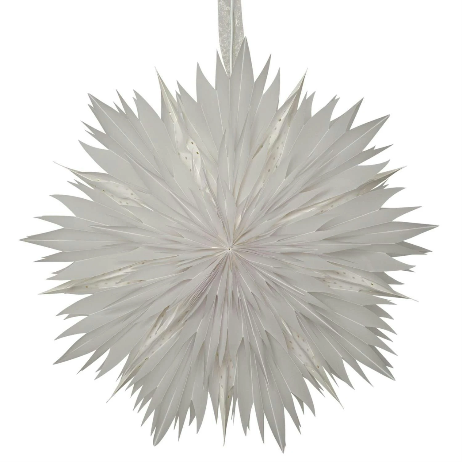 LED Papierstern Leuchtstern Weihnachtsstern Dekostern 7-zackig Stehend 42cm Weiß – Bild 5