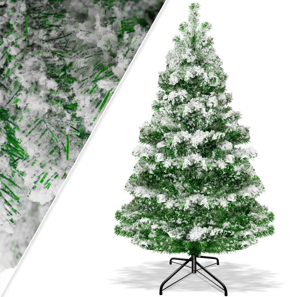 KESSER® Weihnachtsbaum Künstlich Tannenbaum Edeltanne Spritzguss PE, Größe:180cm (Schnee) – Bild 2