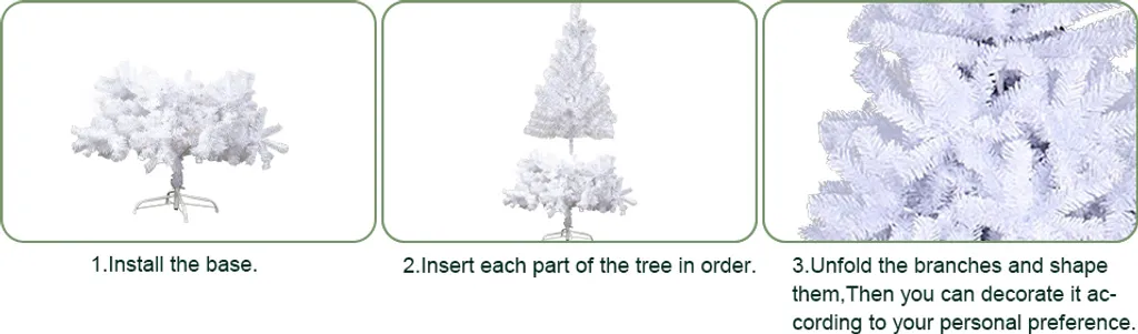 EINFEBEN 150cm Weihnachtsbaum Kuenstlicher Kunstbaum Tannenbaum Deko Christbaum PVC Künstliche Weihnachtsbäume,Weiß – Bild 5