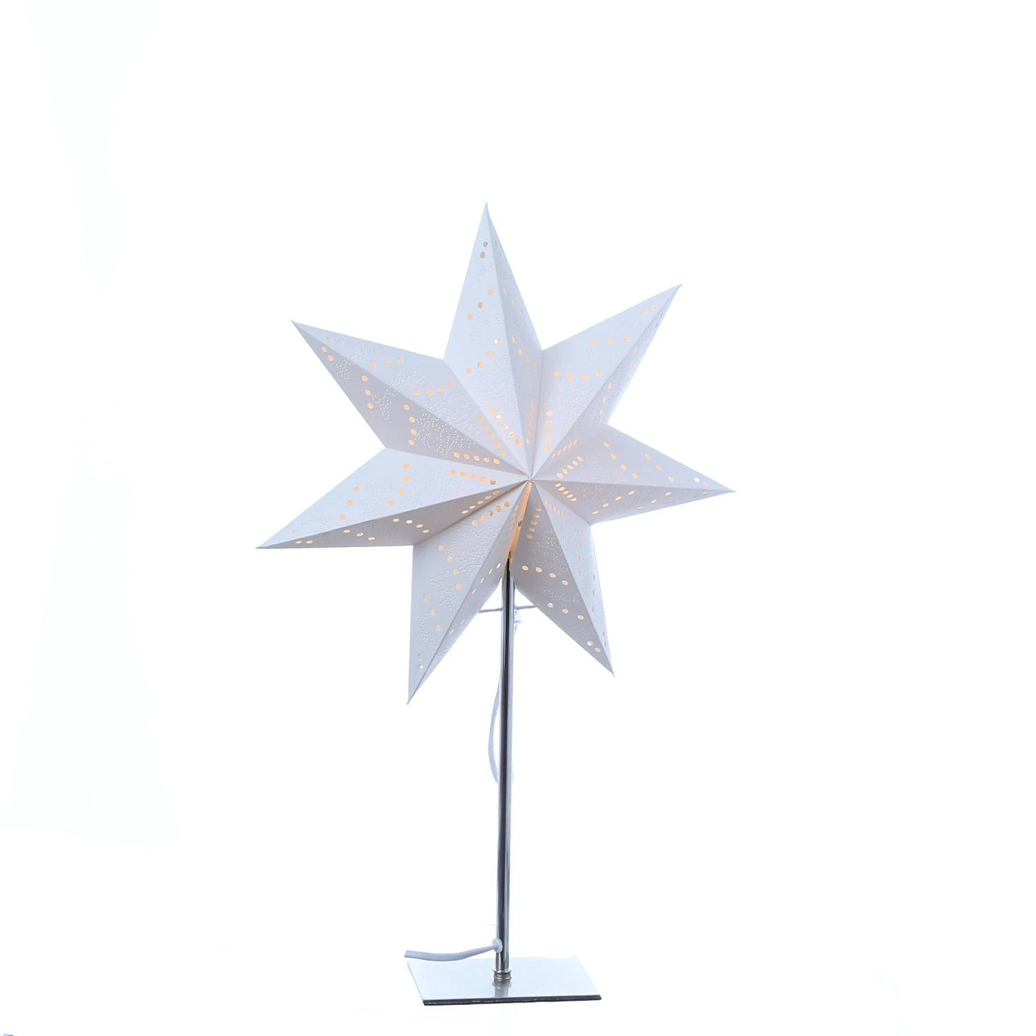 Papierstern Luna Weihnachtsstern Leuchtstern H: 55cm E14 Fassung Inkl.Kabel Weiß – Bild 7